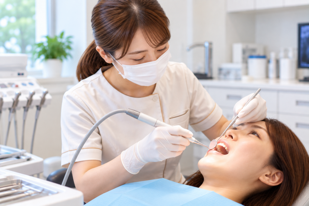 歯科衛生士による歯のクリーニング